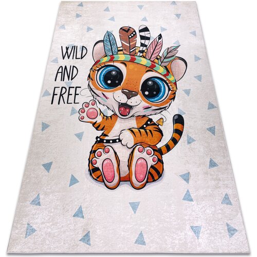 RugsX Preproge BAMBINO 1960 pralna preproga Tiger, Indijanec za 140x190 cm Bela Cene