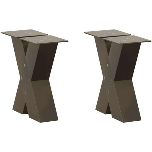  Noge za stolić X-oblika 2 kom prirodni čelik 40x(30-31)cm čelik Slike