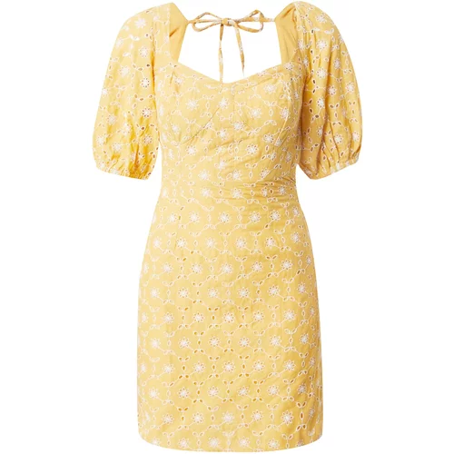 Dorothy Perkins Koktejl obleka rumena / bela