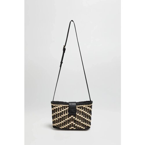 Marisse Black Straw Handbag Cijene