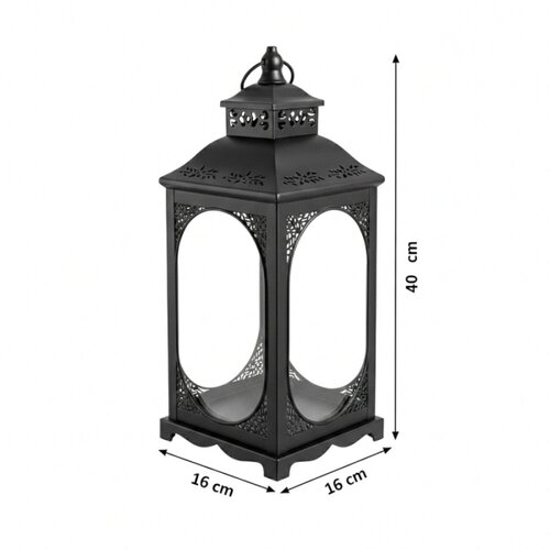  Dekorativni fenjer ROSEHILL 40 cm crne boje Slike