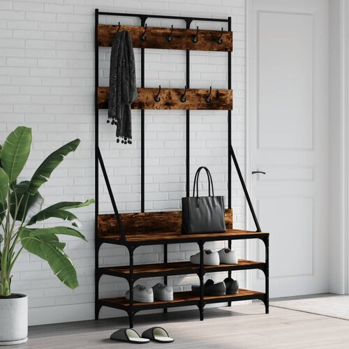  The Living Store Regal za oblačila s prostorom za čevlje dim. hrast 100x40x184cm - Regal Za Oblačila, (21484463) Cene