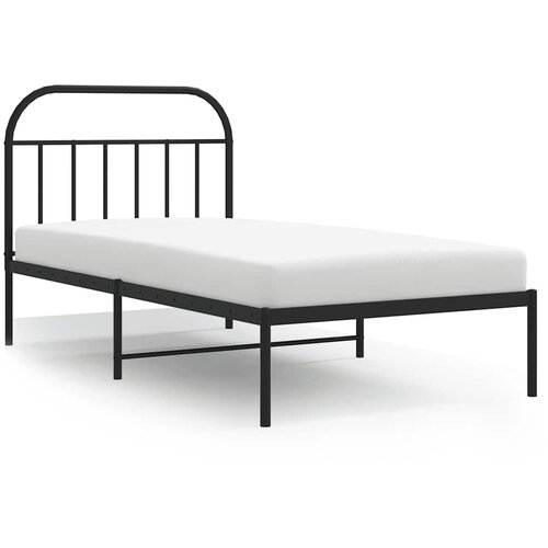 Maison Chic Kovinski Postelja za odrasle - Posteljni Okvir z vzglavjem črn 100x200 cm, (22080627) Cene