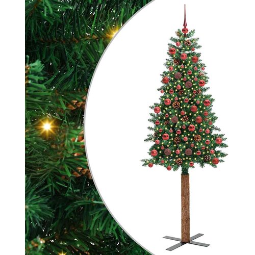 vidaXL Ožja jelka med 300 LED Zelena 180 cm PVC in trden bor Cene