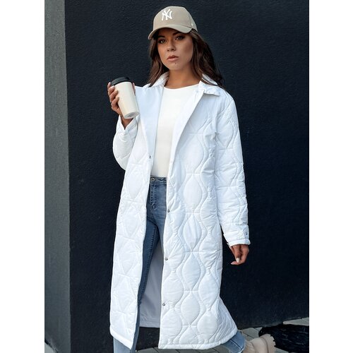 DStreet Women's quilted long coat TRENDIFY white Cene