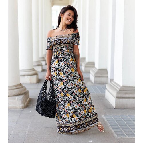 Gemre Black patterned dress Delfino Slike