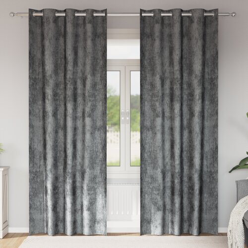 VidaXL žametne zavese 2 kosa z očki Siva 260x140 cm Slike