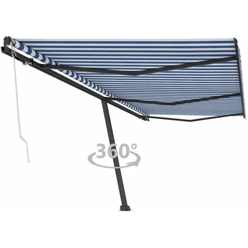  Prostostoječa avtomatska tenda 600x300 cm modra/bela, (20728685)