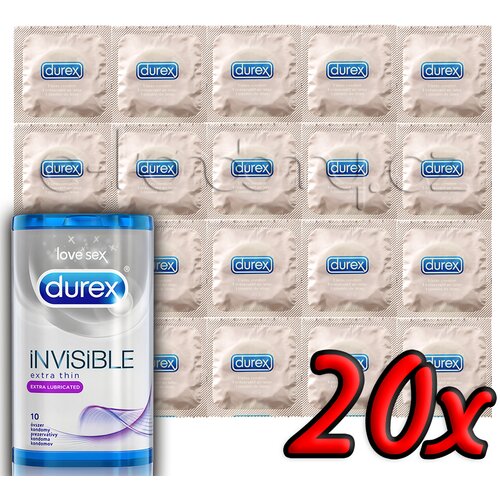 Durex Invisible Extra Lubricated 20 pack Slike