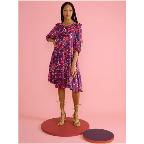 Blutsgeschwister Pink-purple Ladies Floral Dress Fabala By Butt - Women Cijene