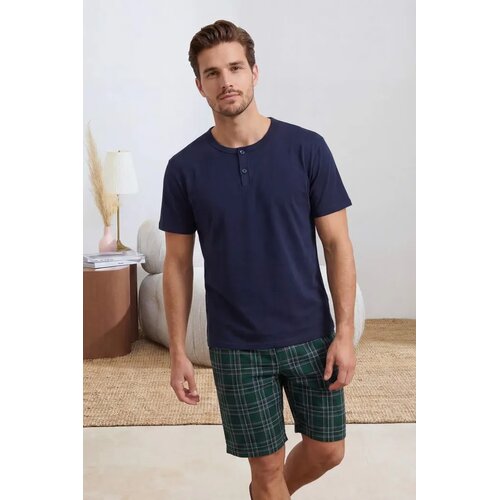 Trendyol mu&amp;scaron;ki set pidžama Tmnss26Pt00012, tamnoplava Slike