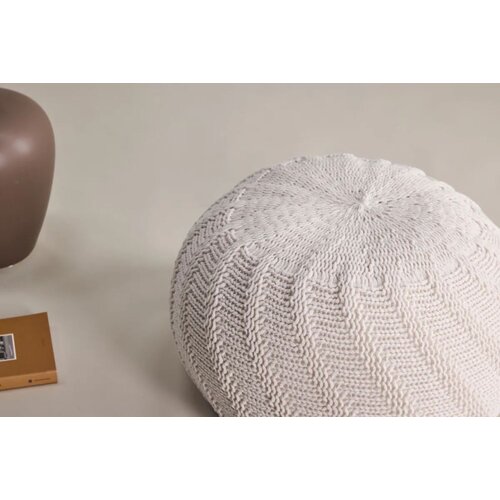 Venture Home okrugli puf Ted ⌀45 cm, bjelkasta Slike
