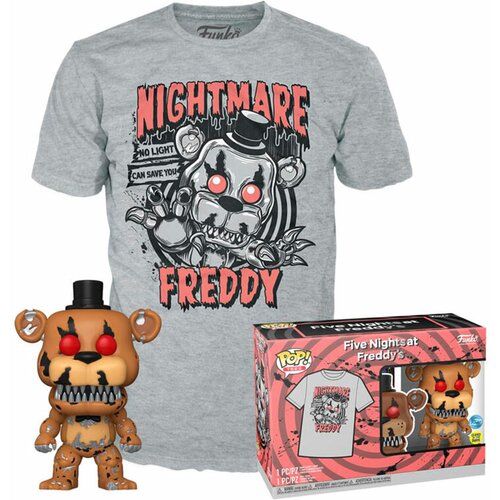 Funko Set Bobble Figure Five Nights at Freddy's POP! & Tee - Nightmare Freddy - M Cene
