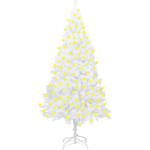  Umjetno božićno drvce LED s gustim granama bijelo 210 cm Slike