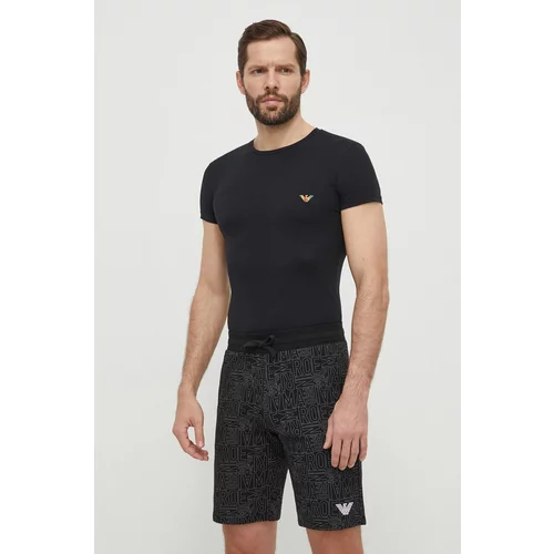 Emporio Armani Underwear Homewear majica kratkih rukava boja: crna, s tiskom, 111035 4R513