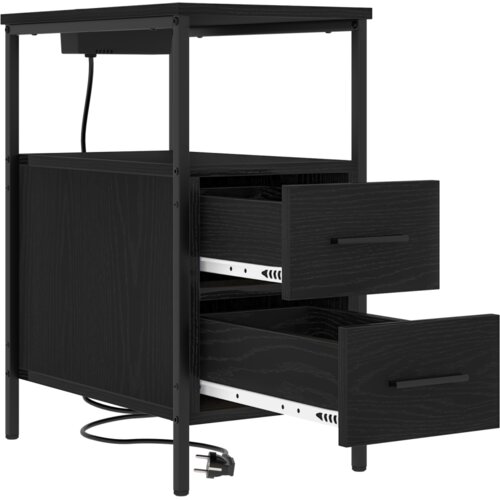 VidaXL Noćni ormar Crni hrast 30 x 48 x 61 cm Konstruirano drvo Slike