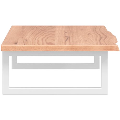  Zidna polica za umivaonik od čelika i masivne hrastovine Smeđa 100 x 40 x 2 cm Slike