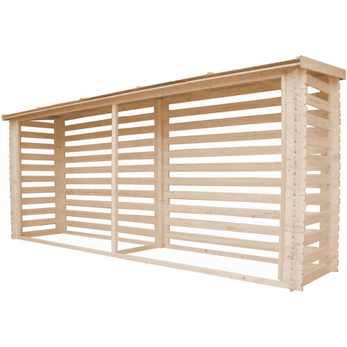 Timbela Lesena lopa za drva - Zunanja shramba 4 m2 / prostornina 6,7 m3 - neobdelan les - M203, (21780509) Slike