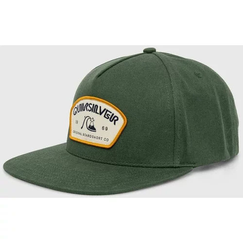 Quiksilver Bombažna bejzbolska kapa zelena barva