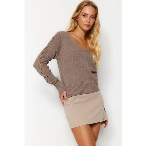 Trendyol Sweater - Brown - Regular fit