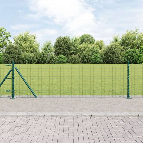  ograjni stebri Paket 52 Zeleni Jeklo 3.2 x 3.2 x 50 cm Močan Slike