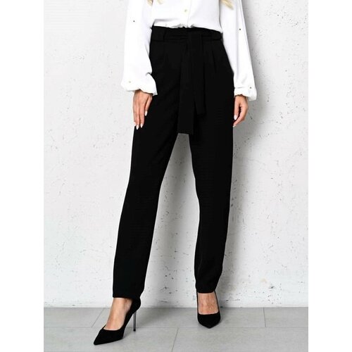 Lalous Black elegant pants with binding Slike