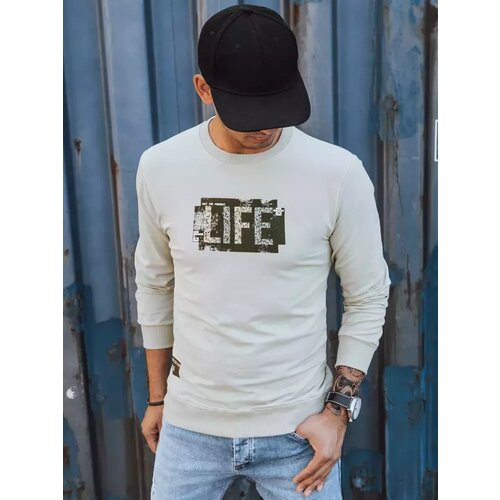 DStreet Bluza męska z nadrukiem beżowa Slike