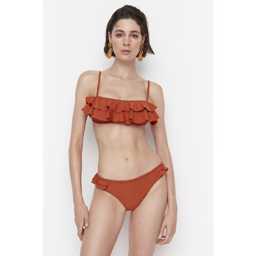 Trendyol Tile Frill Detailed Bikini Bottoms Cene