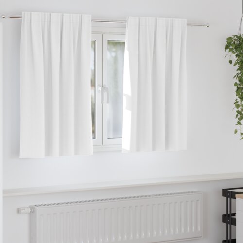 vidaXL Zavjese sa zavjesama 2 pcs Svijetla bijela Poliester Cijene