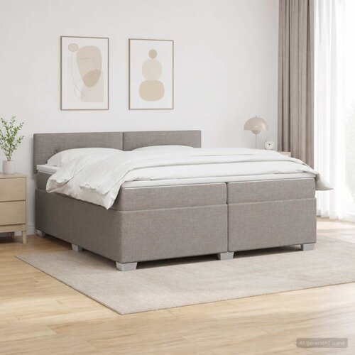  s box springom, madracem i LED-om Sivosmeđa 200 x 200 cm Cijene