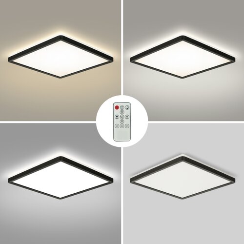  Brilagi - LED prigu&amp;scaron;iva svetiljka ULTRA SLIM LED/18W/230V 30x30 cm crna + sa daljinskim upravljačem Slike