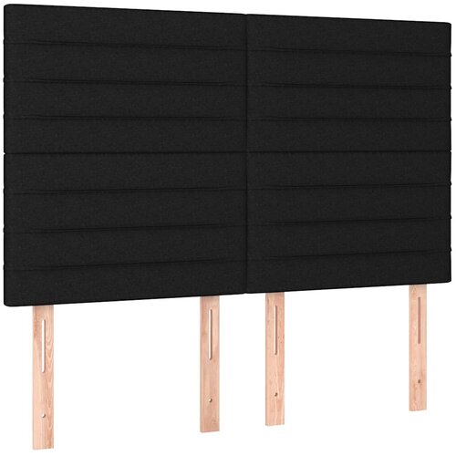  Krevet s oprugama i madracem crni 140x200 cm od tkanine Slike