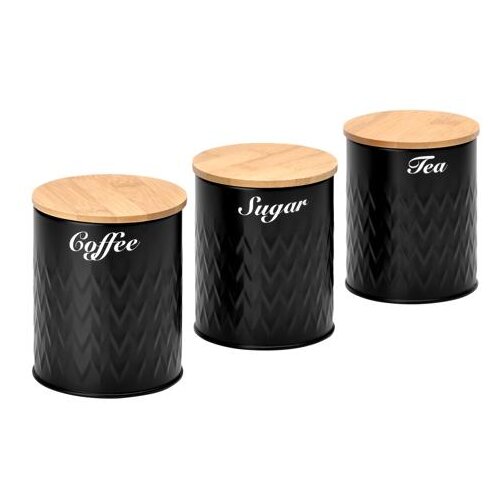  Set kuhinjskih posuda za kafu, šećer Crna Cene