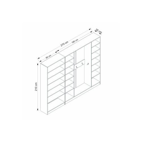 Hanah home Ormar Noah-8202, 270x210x35 cm, Bijeli Slike
