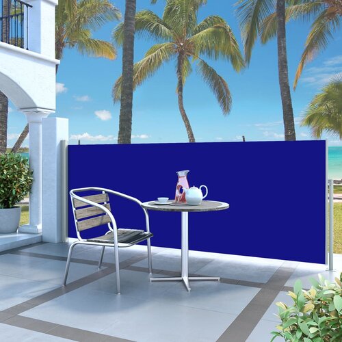 vidaXL Zložljiva stranska tenda 120 x 300 cm modra Cene