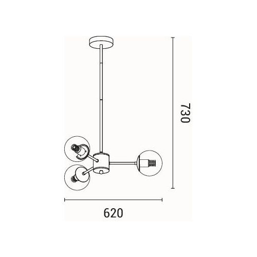  Luster na &amp;scaron;ipci PUFF 3xE27/40W/230V mesing Slike