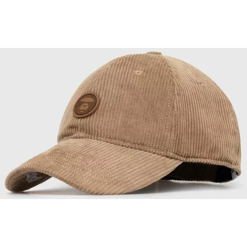 AAPE Pamučna kapa sa šiltom Cotton Corduroy boja: bež, s aplikacijom, ACP5223