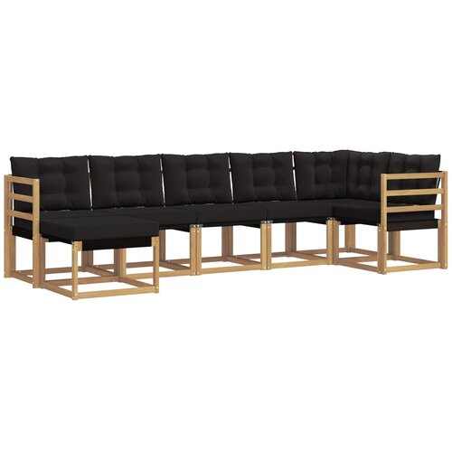vidaXL Zunanja garnitura za sedenje z blazino 7 pcs Bela in črna, (5000271953) Cene