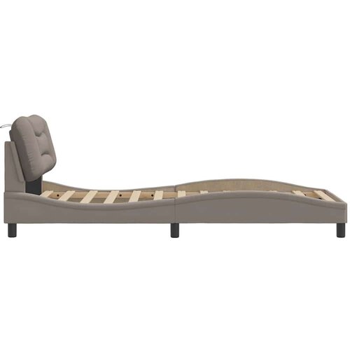 vidaXL Posteljni okvir z vzglavjem taupe 90x190 cm blago, (21081896) Cene