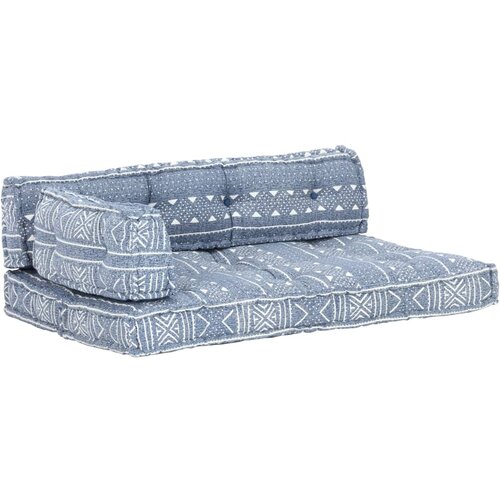 VidaXL Blazina za kavč iz palet indigo blago z vzorci, (21060839) Slike
