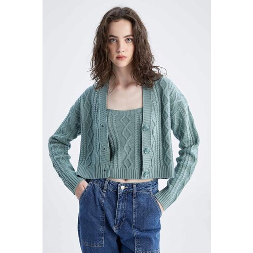 Defacto Regular Fit V-Neck Cardigan Slike