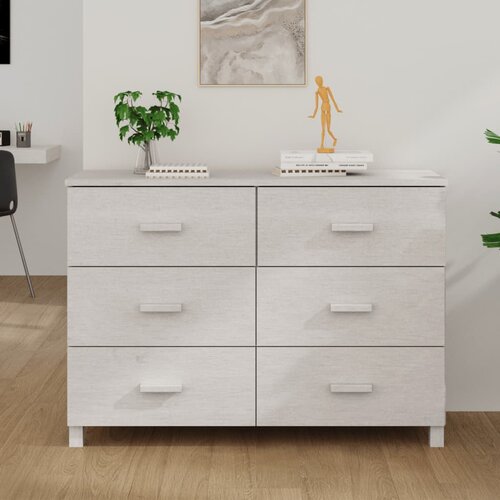  Komoda HAMAR bijela 113 x 40 x 80 cm od masivne borovine Cijene