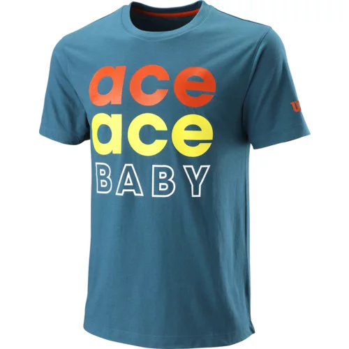 Wilson Pánské tričko Ace Ace Baby Tech Tee Blue Coral XL