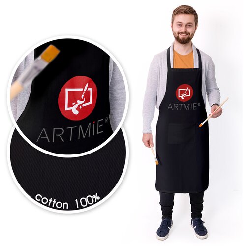  Pamučna pregača ARTMIE - crna (radna odjeća za umjetnike ) Slike