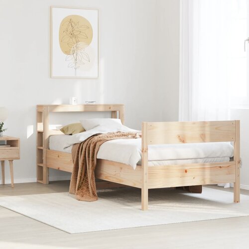 vidaXL Posteljni okvir brez vzmetnice 75x190 cm trdna borovina Cene
