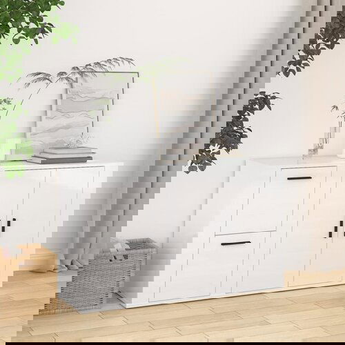 vidaXL Komoda sjajna bijela 100 x 33 x 59,5 cm od konstruiranog drva Cene