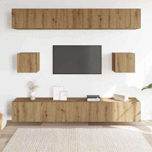  6-dijelni set TV ormarića montiran na zid Artisan Oak Slike