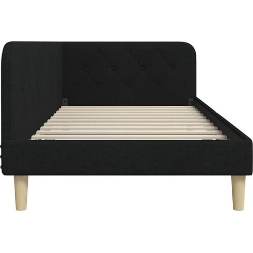  Kutni okvir kreveta Crna 90 x 200 cm tkanina Slike