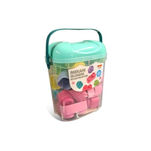 Pertini Toys Pertini mekani gumeni konstruktori pastel u kofici 25 delova ( 1039118 ) Slike