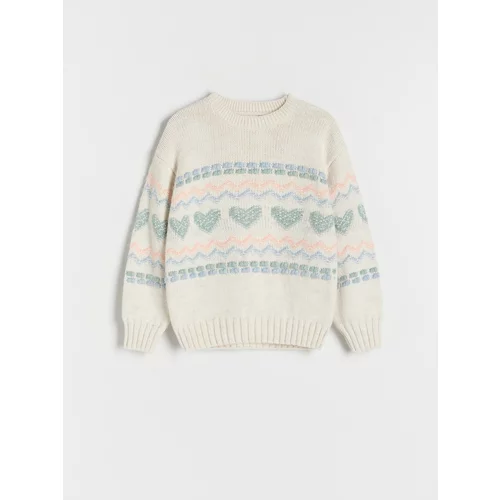 Reserved - Džemper od ukrasnog pletiva - šaren